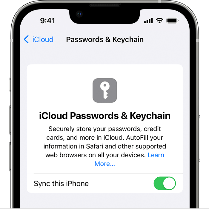 iphone icloud passcode keychain