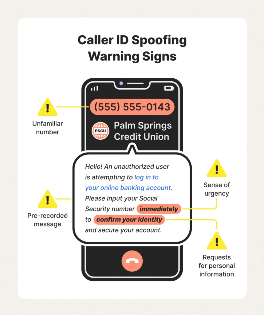 Caller ID spoofing warning signs