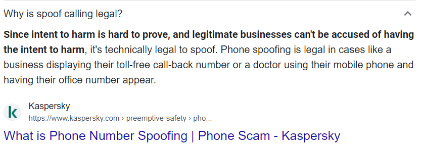 what is spoof calling and is it legal?